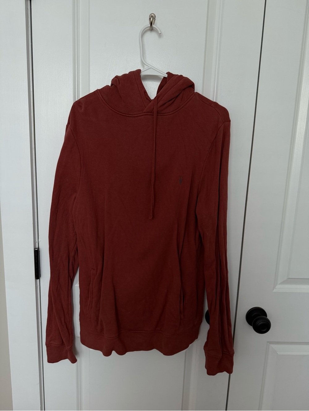 AllSaints Men’s Rust Red Hoodie Sweatshirt